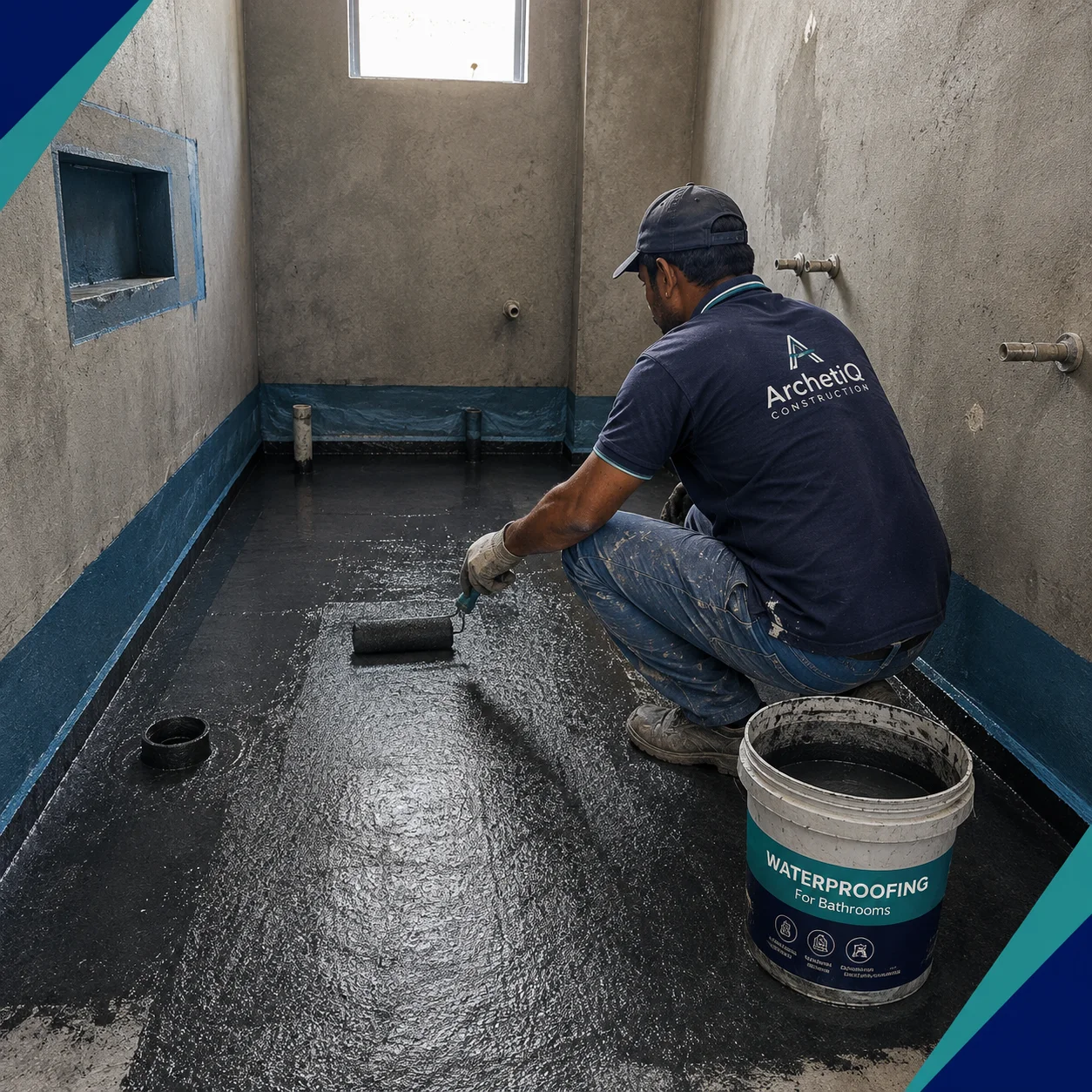 bathroom floor waterproofing membrane before tiling