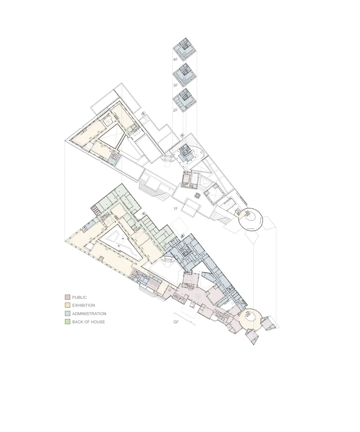 Site plan of Bihar Museum Patna showing pavilions linked by courtyards